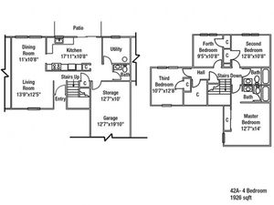 Junior Enlisted 4 BDRM Floor Plan | Fort Drum Housing