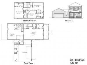 Three bedroom SNCO floor plan | fort drum housing