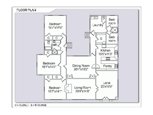 4-bedroom historic woodie on Schofield, 2189 sq ft, floor plan