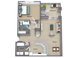 One Bedroom Apartment Floorplan - I STREET Modern Apartments - Bentonville Arkansas
