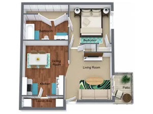 1 Bed - 1 Bath - 680 sq. ft.