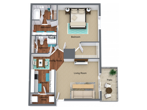 1 Bed - 1.5 Bath - 930 sq. ft.