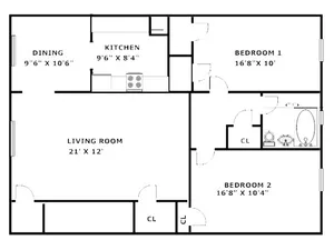 2 BR Floorplan