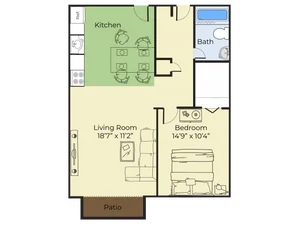 1 Bed Floor Plan