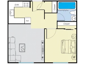 One Bedroom Floorplan