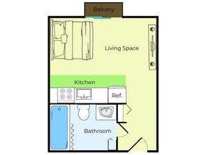 Studio Floor Plan | Lowell MA Apartments | Princeton Park