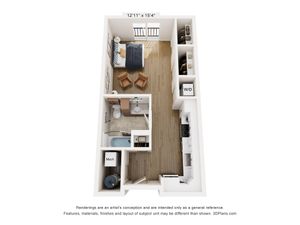 Monadnock Place - Studio Floorplan