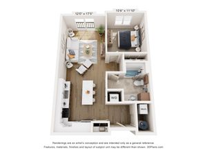 Monadnock Place - One-Bedroom Floorplan