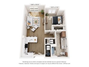 Monadnock Place - One-Bedroom Floorplan