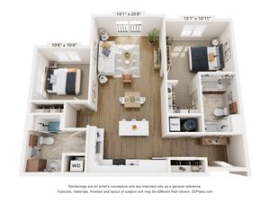 Monadnock Place - Two-Bedroom Floorplan