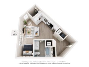 Taylor Pointe - One Bedroom Floorplan