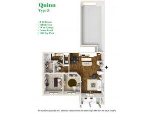 Kelly Reserve Apartments Overland Park Kansas Quinn 3 Floor Plan
