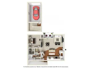 Rory Style 2 - 
2nd Floor Front - Will have wood style flooring in living space