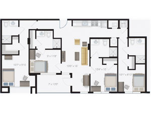 University House Midtown - 4 BEDROOM, 4 BATH