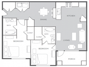 Redpoint Gainesville - 2 BEDROOM, 2 BATH GARDEN