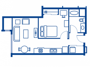 1 BEDROOM, 1 BATH