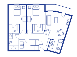 2 Bedroom, 1 Bath