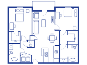 2 Bedroom, 2 Bathroom
