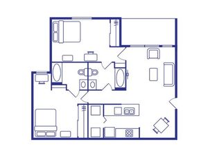 2 BEDROOM, 2 BATH