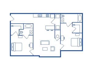 2 Bedroom, 2 Bath