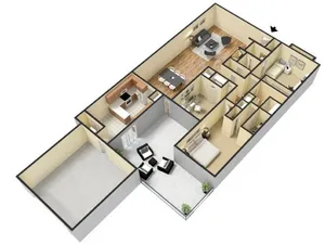C6 type 3D furnished