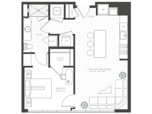 One Bedroom Suite 1A-1 Stack 6