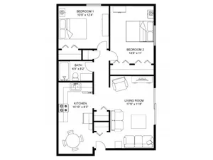 Woodland Village Apartments - 2 Bedroom 1 Bath