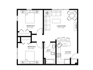 2 Bedroom 1 Bathroom LL