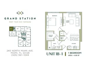 1 Bed 1 Bath | Apartment in Miami | Grand Station