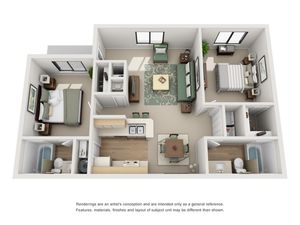 Floor Plan 2 | Apartments In North Charleston SC | Plantation Flats