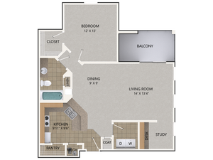 Lacey Oak Floor Plan | 1 Bedroom with 1 Bath | 948 Square Feet | Cottonwood Reserve | Apartment Homes
