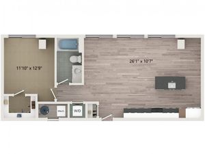 A11 Floor Plan | 1 Bedroom with 1 Bath | 814 Square Feet | Sugarmont | Apartment Homes