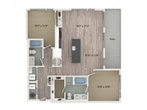 B3 Floor Plan | 2 Bedroom with 2 Bath | 1158 Square Feet | Sugarmont | Apartment Homes