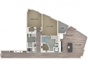 B9 Floor Plan | 2 Bedroom with 2 Bath | 1289 Square Feet | Sugarmont | Apartment Homes