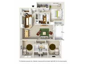 Rose Floor Plan | 3 Bedroom with 2 Bath | 1411 Square Feet | Summer Park | Apartment Homes