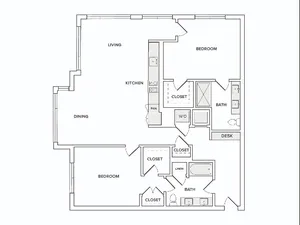 B12 2 bedroom floor plan