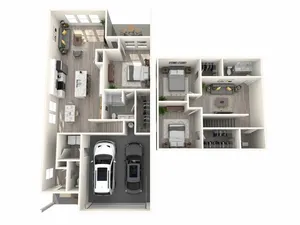 1809 square foot three bedroom two and a half bath townhome floor plan in Mooresville, NC