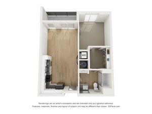 A1 One Bedroom Floor Plan | 2501 Beacon Hill | Kansas City, MO Apartments