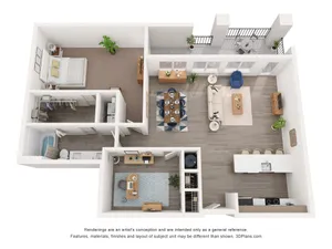 One Bedroom w/ Flex Den - B2
