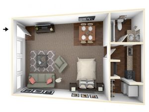 Studio Floor Plan | Apartments For Rent Indianapolis | Fountain Lake Villas