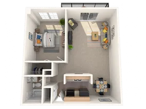 1 bedroom, 1 bathroom apartment home