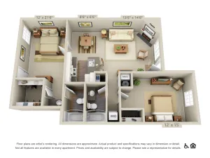 2 Bed 2 Bath