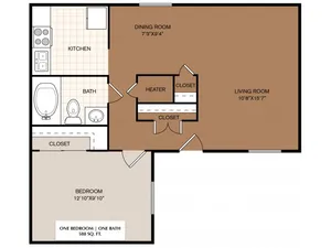 1 bedroom; Utility packet includes Gas, Trash, Electric, high speed internet and streaming TV for a total monthly rent of $1020.00.