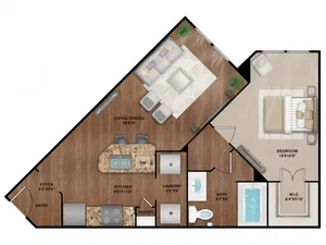 1x1 Floor Plan