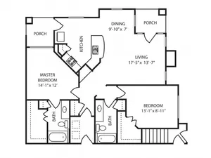 2x2 Floor Plan