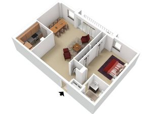 3D Floor Plan of Tier 6 w/ Furniture