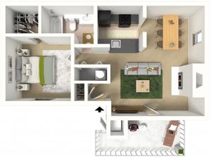1 Bed, 1 Bath