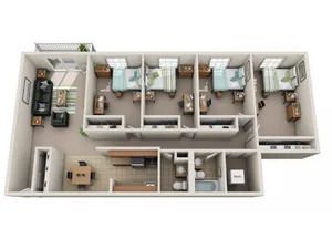 4 Bedroom 2 Bathroom