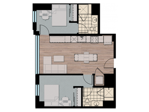 2X3D2 | 2 bed 2 bath | from 736 square feet