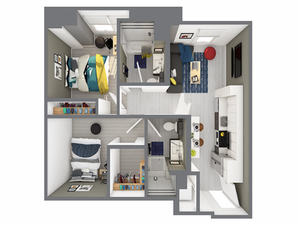 2x2PH | 2 bed 2 bath | from 848 square feet